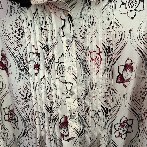 Melissa McCarthy blouse 1X, EUC button up 3/4 sleeves removable tie - Picture 3 of 9